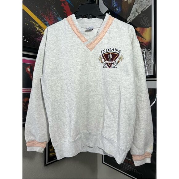 Vintage 90s Midwest Embroidery Indiana Hoosiers Sweater - Picture 1 of 7